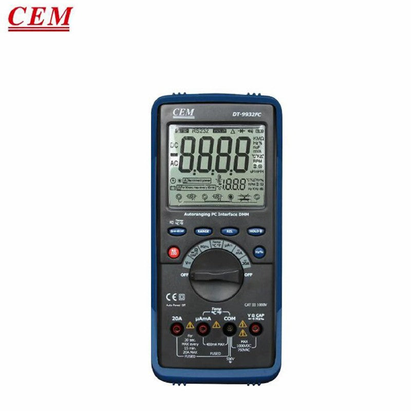 CEM DT-9932FC High-Precision Handheld Automatic Digital Multimeter Anti-burnt Resistance Capacitance Frequency Duty Cycle CEM DT-9932FC High-Precision Handheld Automatic Digital Multimeter Anti-burnt Resistance Capacitance Frequency Duty Cycle